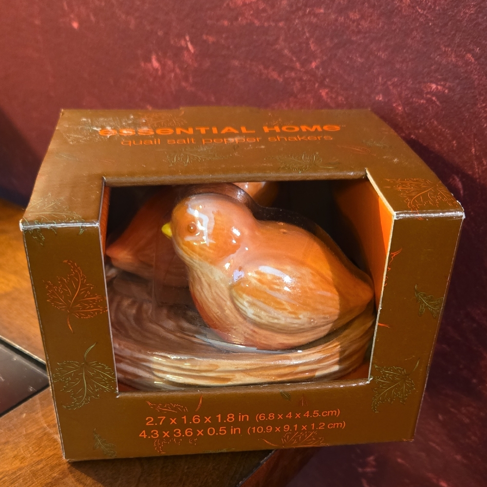 Essential Home Birds in Nest Salt and Pepper Shakers - 3 Piece Set Chicks Quail